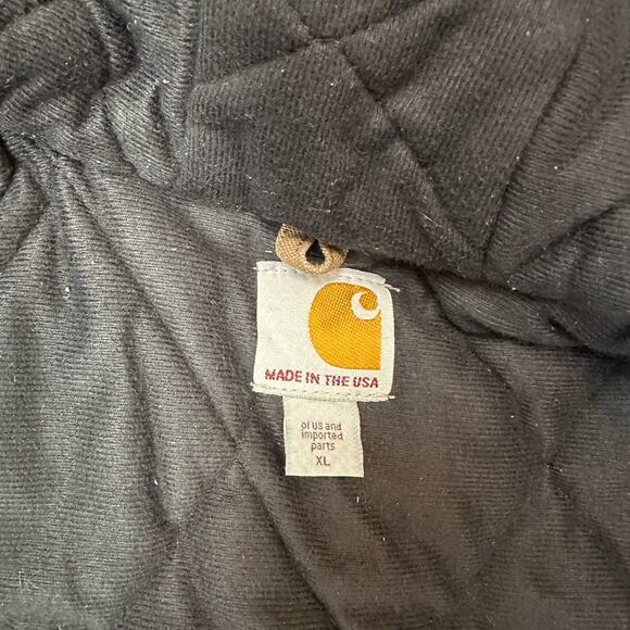 Carhartt J140 Jacket Size XL Dark Brown Loose Fit Duck Insulated Flannel Lined - Picture 3 of 9